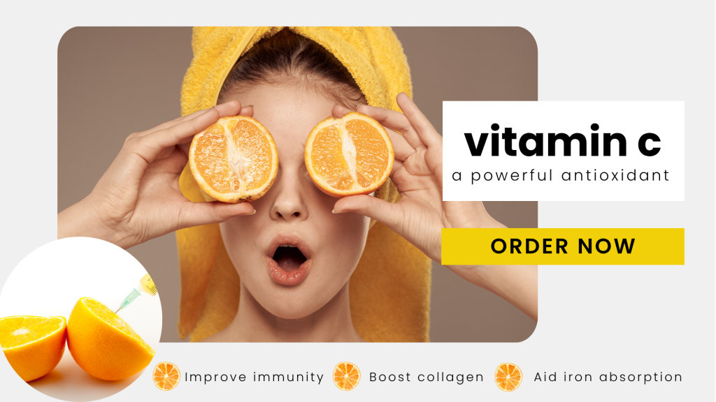 Vitamin C, a powerful antioxidant. Order Now. improve immunity, boost collagen